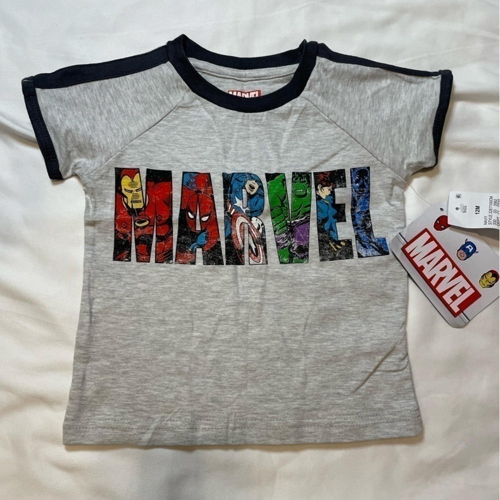 🐶🐶🐶NWT Boys Marvel size 12 months gray t-shirt🐶🐶🐶